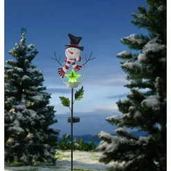 Solar-Gartenstecker und Vogeltränke „Schneemann“