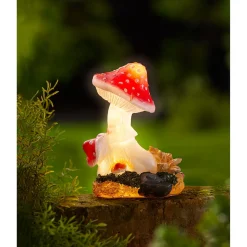 Solar-LED-Fliegenpilz im Wald