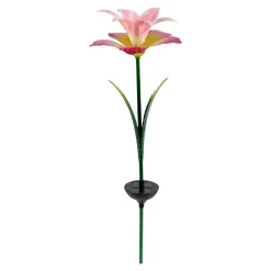 Solar-LED-Gartenstecker "Lilie" pink