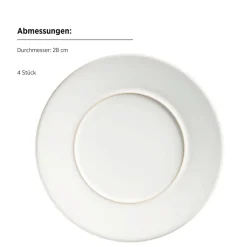 Speiseteller Set, Steinzeug Unico Weiß