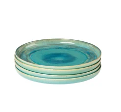 Speiseteller-Set, Steinzeug TIEFER SEE Blau / Grün