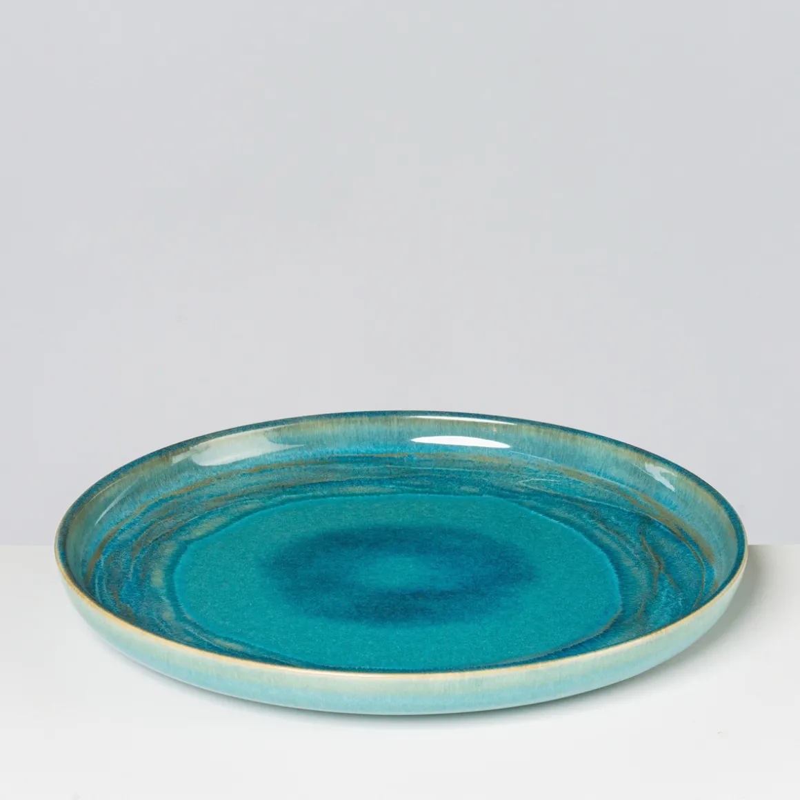 Speiseteller-Set, Steinzeug TIEFER SEE Blau / Grün