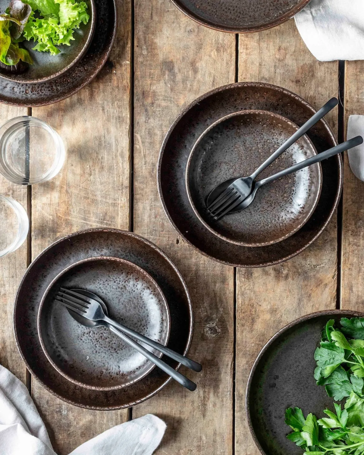 Speiseteller-Set, Steinzeug Glockenklang