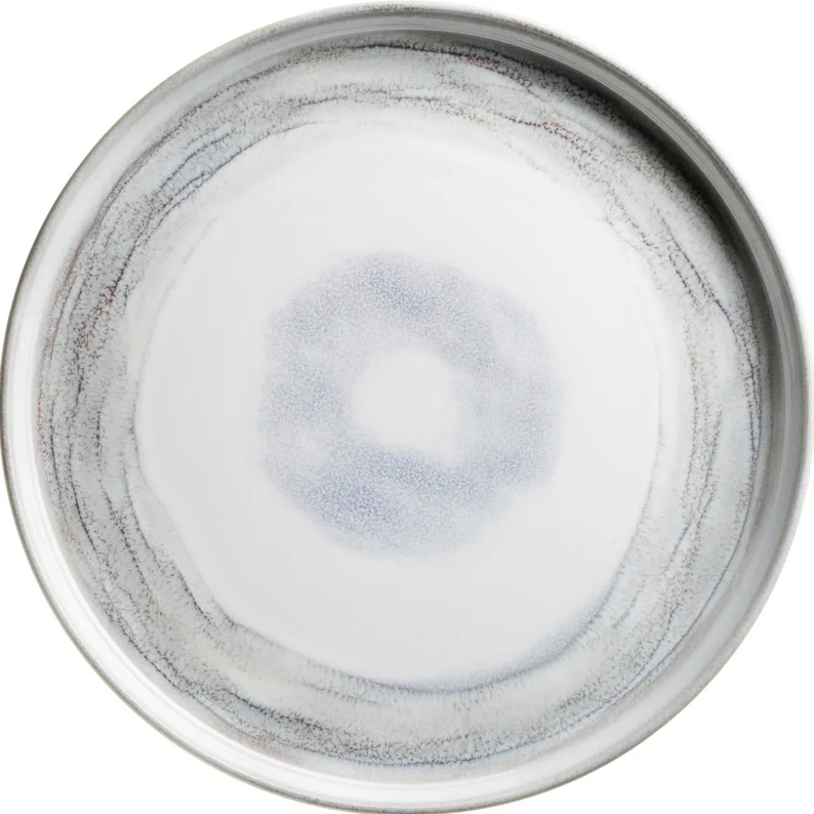 Speiseteller-Set, Steinzeug TIEFER SEE Grau / Weiß