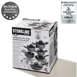 STONELINE CERAMIC Keramik Kochgeschirr-Set 16-teilig 18/20/24/28 | mit Deckeln