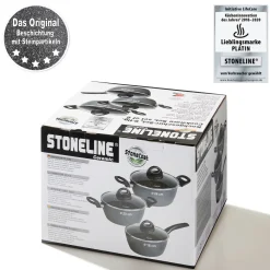 STONELINE CERAMIC Keramik Kochgeschirr-Set 6-teilig 18/20/24 | mit Deckeln