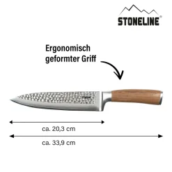 STONELINE Chefmesser 34 cm | 67 Lagen Damastmesser