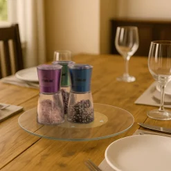 STONELINE Drehbare Glas Servierplatte Tortenplatte 32 cm | Transparent