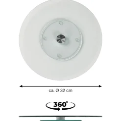 STONELINE Drehbare Glas Servierplatte Tortenplatte 32 cm | Transparent