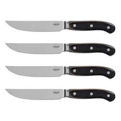 STONELINE Edelstahl Steakmesser Set 4-teilig | Holzgriff