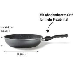 STONELINE Flex Schmorpfanne 28 cm mit abnehmbarem Griff | ohne Deckel