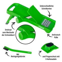 STONELINE Gemüsehobel Verstellbar Set 3-teilig | Grün