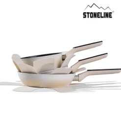 STONELINE Kochgeschirr-Set 11-teilig 18/20/24 Creme | mit Deckeln