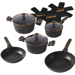 STONELINE Kochgeschirr-Set 11-teilig 18/20/24 Roségold | mit Deckeln