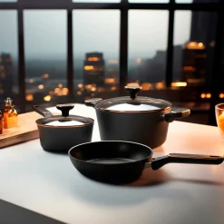 STONELINE Kochgeschirr-Set 11-teilig 18/20/24 Roségold | mit Deckeln