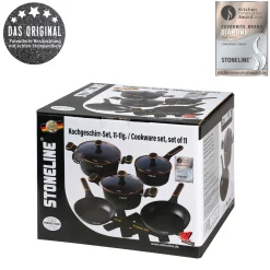 STONELINE Kochgeschirr-Set 11-teilig 18/20/24 Roségold | mit Deckeln