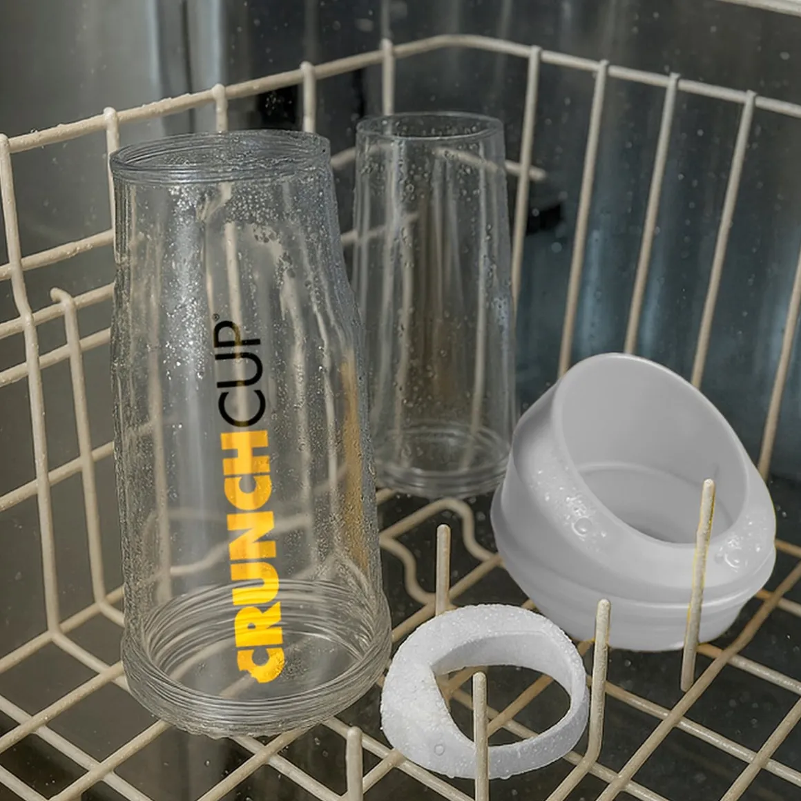 STONELINE Original CrunchCup Tragbarer Müslibecher To Go 260 + 250 ml | Weiß