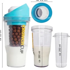 STONELINE Original CrunchCup Tragbarer Müslibecher To Go 260 + 250 ml | Blau