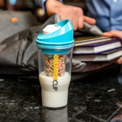 STONELINE Original CrunchCup Tragbarer Müslibecher To Go 260 + 250 ml | Blau