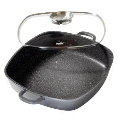 STONELINE Servierpfanne Eckig 32 cm | mit Deckel