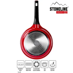 STONELINE SMART Bratpfanne 24 cm | ohne Deckel - Rot