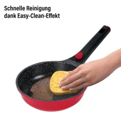 STONELINE SMART Pfannen-Set 3-teilig Rot mit abnehmbaren Griffen | ohne Deckel - Schwarz