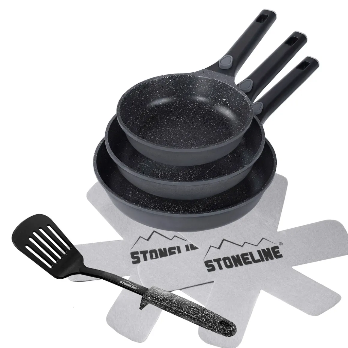 STONELINE SMART Pfannen-Set 6-teilig 20/24/28 mit abnehmbaren Griffen | ohne Deckel
