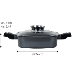 STONELINE SMART Servierpfanne Eckig 24 cm | mit Deckel