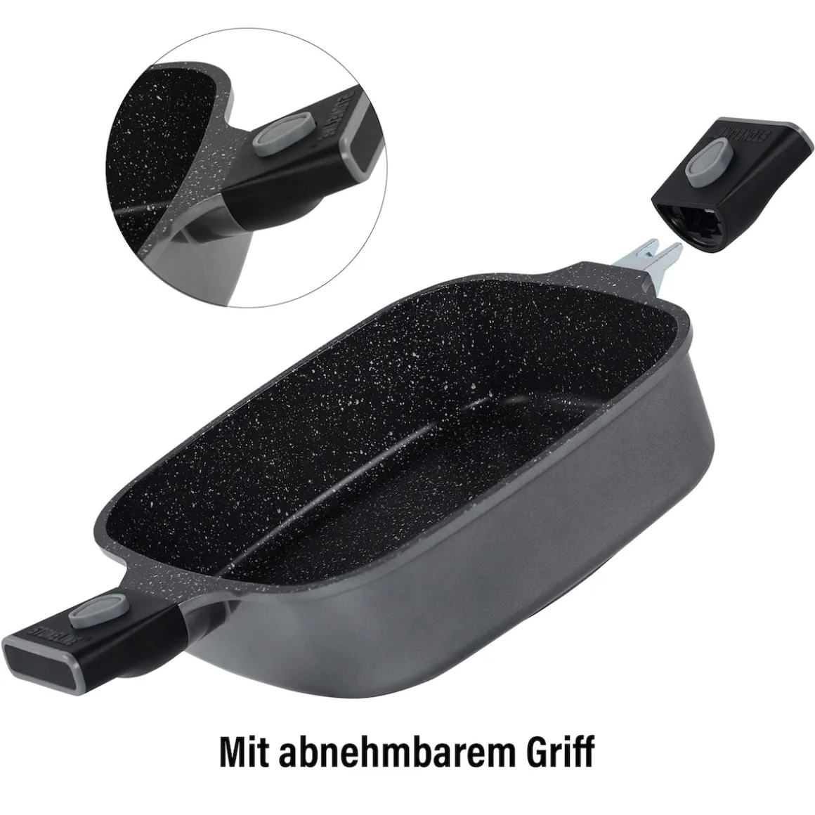 STONELINE SMART Servierpfanne Eckig 24 cm | mit Deckel