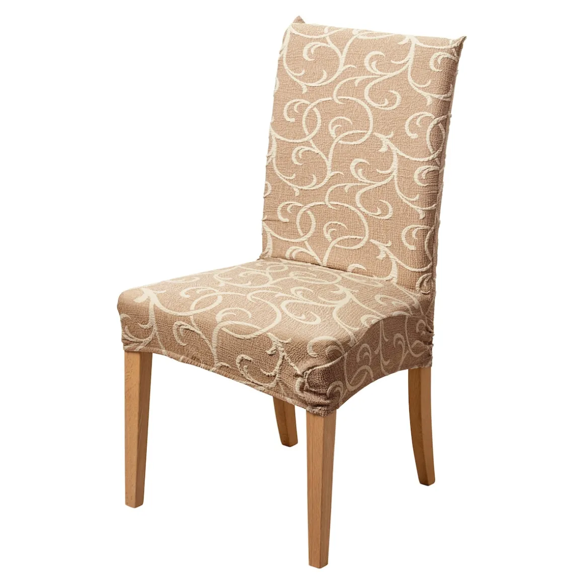 Stuhlhusse „Ornamente“, 2 Stück beige