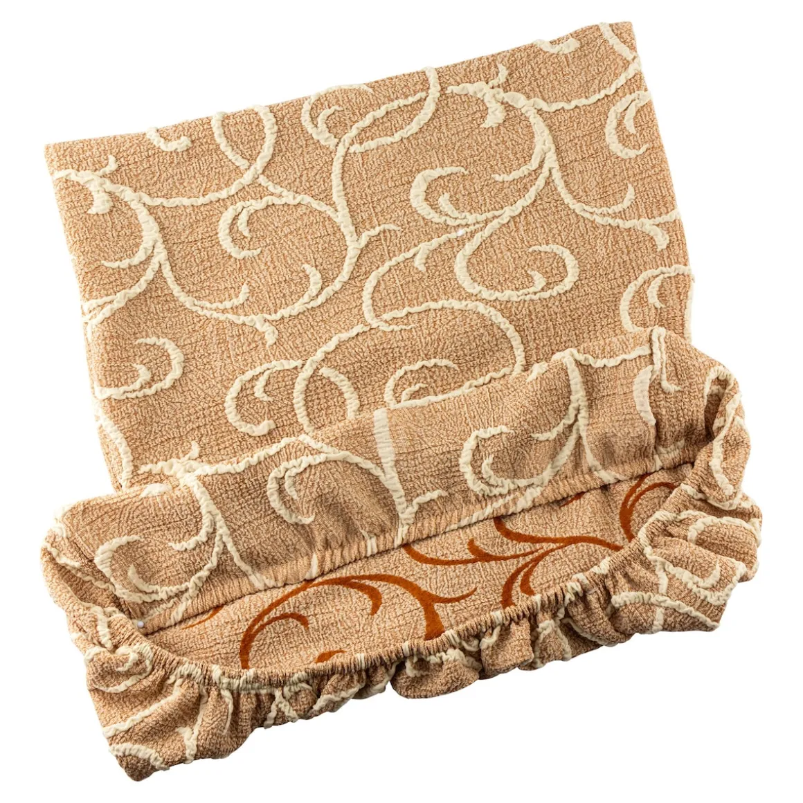 Stuhlhusse „Ornamente“, 2 Stück beige