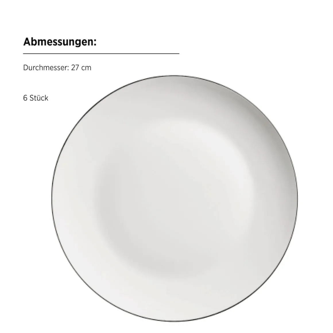 Tafelservice, Porzellan Felise Weiß / Schwarz