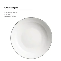 Tafelservice, Porzellan Felise Weiß / Schwarz