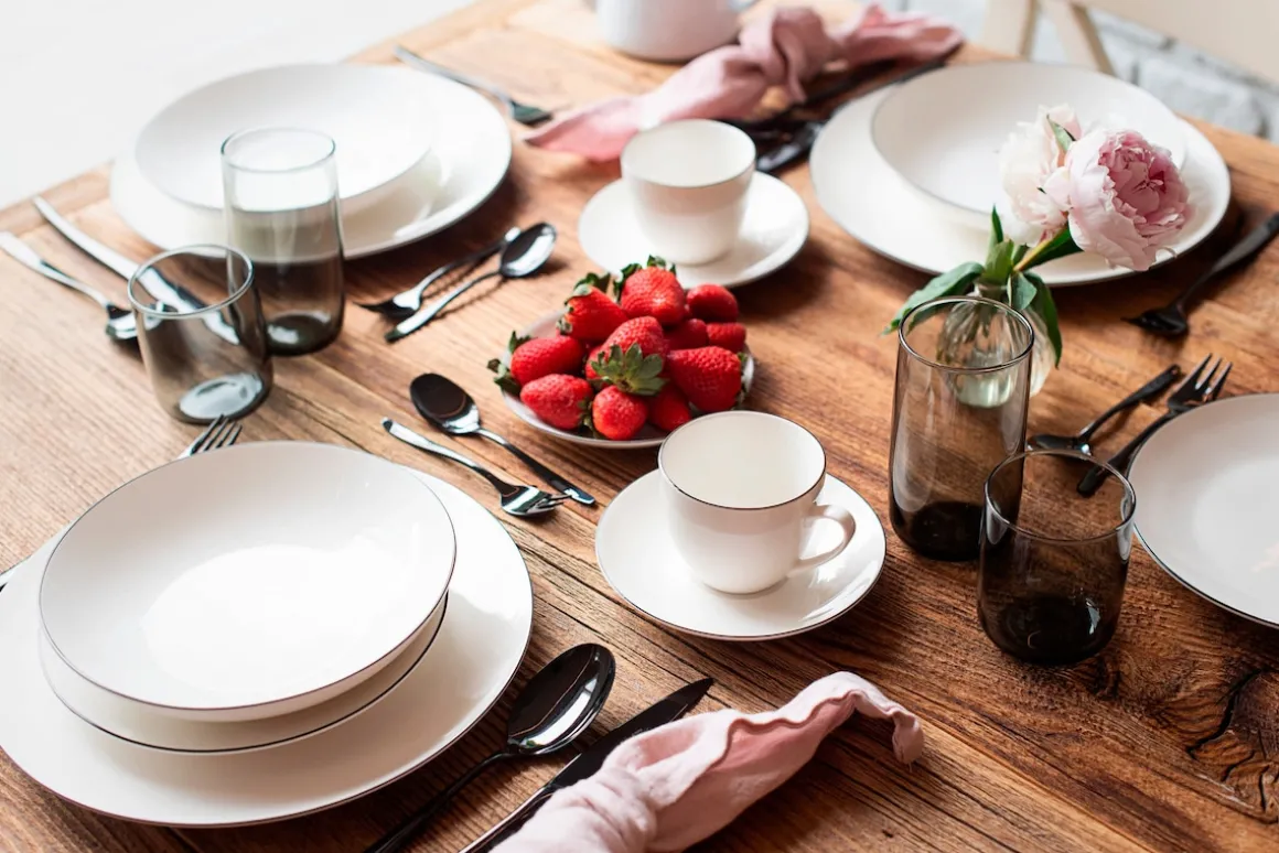 Tafelservice, Porzellan Felise Weiß / Schwarz