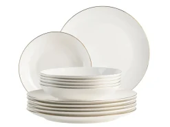 Tafelservice, Porzellan Felise Weiß / Gold