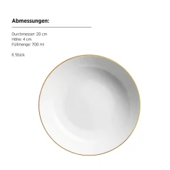 Tafelservice, Porzellan Felise Weiß / Gold