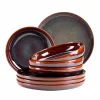 Tafelservice, Steinzeug Elina Uno Rot / Braun