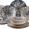 Tafelservice, Steinzeug Iberico Blue 6 x Speiseteller, 6 x Suppenteller