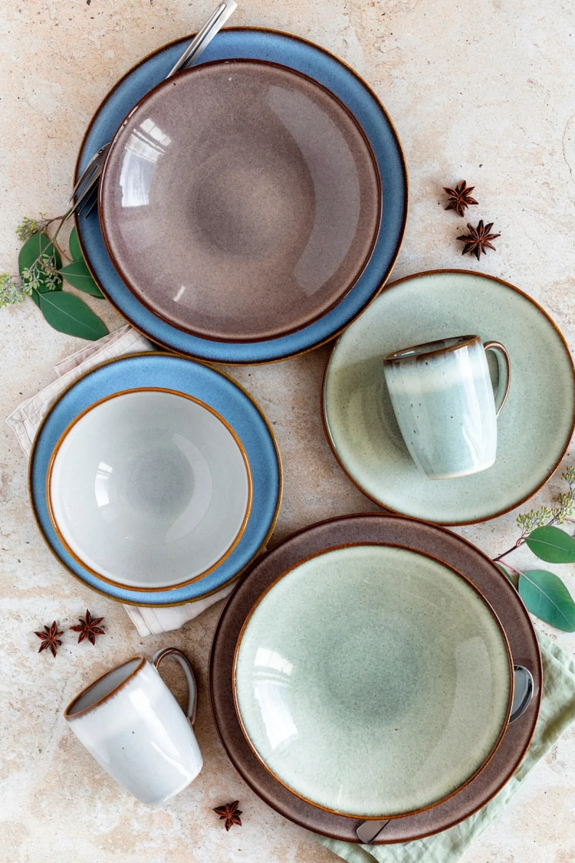 Tafelservice, Steinzeug Smoky's Weiß