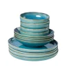 Tafelservice, Steinzeug TIEFER SEE Blau / Grün