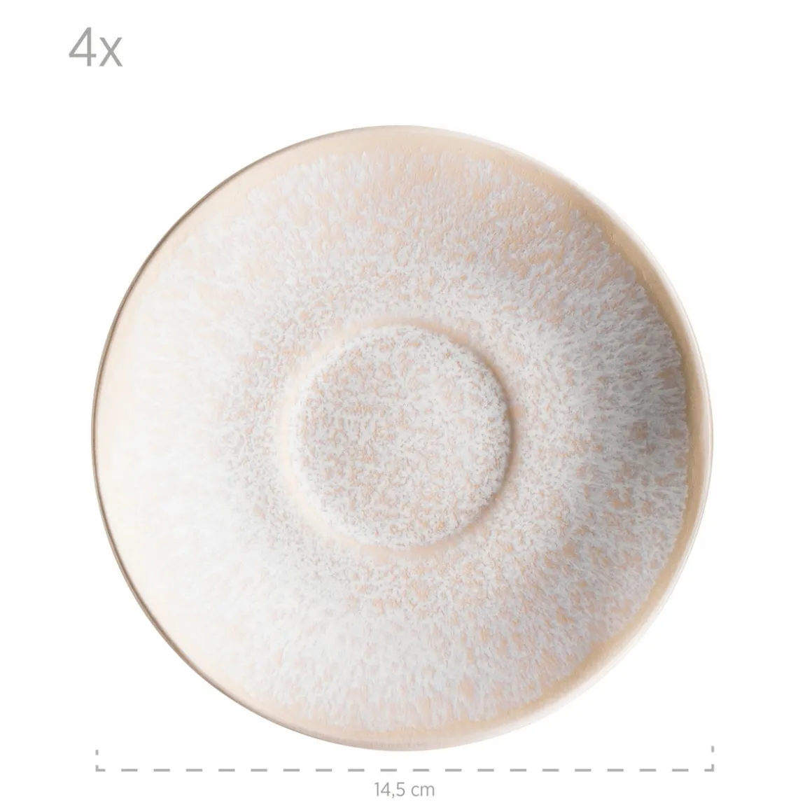 Tassen-Set, Steinzeug Frozen Weiß