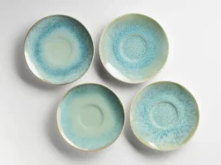 Tassen-Set, Steinzeug Frozen Grün