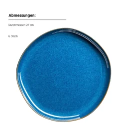 Teller Set, Steinzeug Cordelia Königsblau