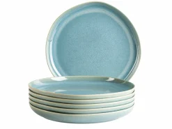 Teller Set, Steinzeug Cordelia Grün