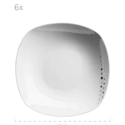 Tellerset, Porzellan Fadilla 6 x Speiseteller, 6 x Suppenteller, 6 x Dessertteller