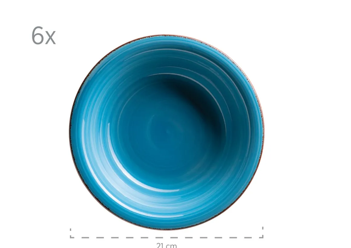 Teller-Set, Steingut Lumaca Dunkelblau