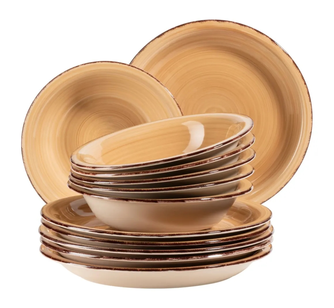 Teller-Set, Steingut Lumaca Dunkelblau