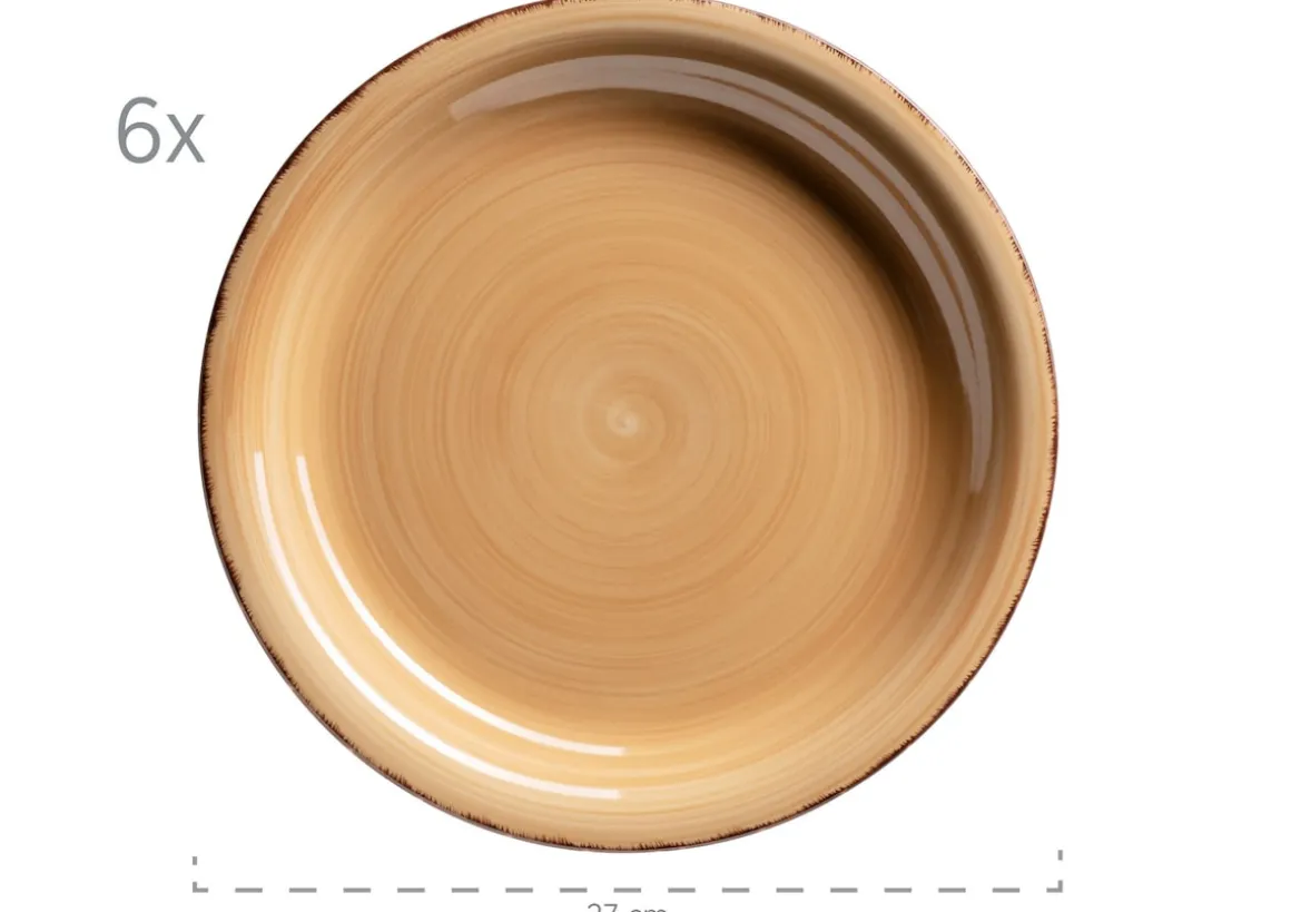 Teller-Set, Steingut Lumaca Olivgrün