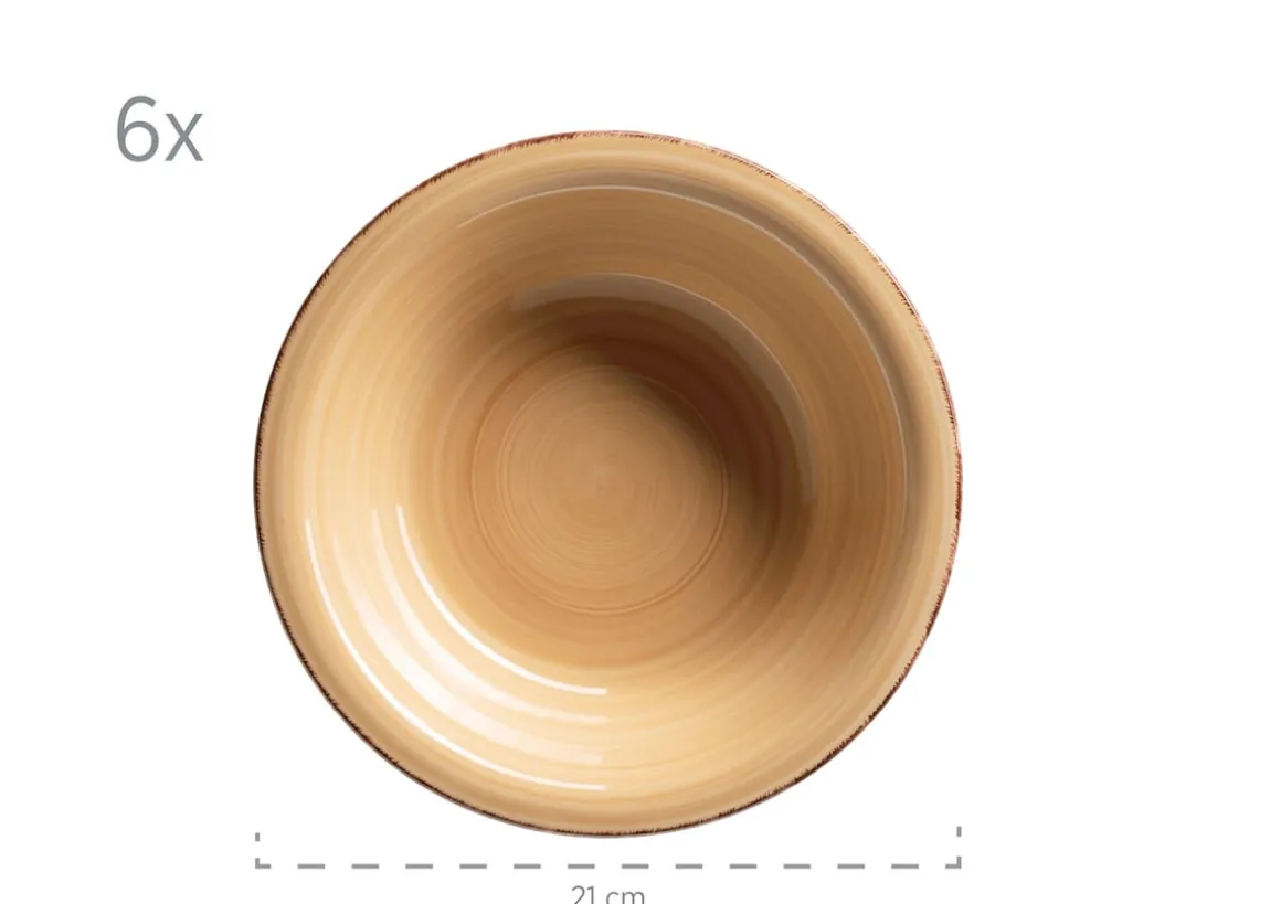 Teller-Set, Steingut Lumaca Olivgrün