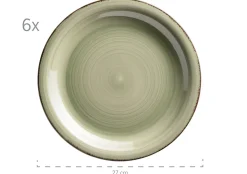 Teller-Set, Steingut Lumaca Olivgrün